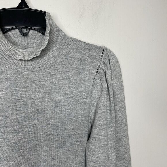 La Vie Rebecca Taylor Sweater Women XS Gray Turtleneck Lightweight Wool Blend - Picture 4 of 14